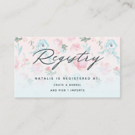 French Garden Floral Brautparty Gift Registry Begleitkarte