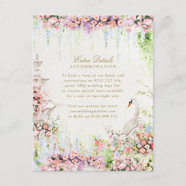 French Garden Wedding Accommodation Enclosure Card Begleitkarte (Vorderseite)