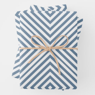 French Gray Diamond Zickzack Geschenkpapier Set