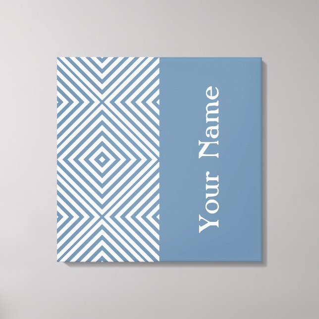 French Gray Diamond Zickzack mit Namen @ Emporiomo Leinwanddruck (Vorderseite)