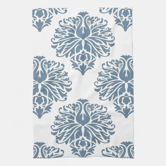 French Gray Elegant Damask Handtuch (Vertikal)