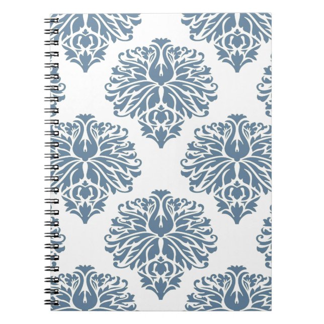 French Gray Elegant Damask Notizblock (Vorderseite)