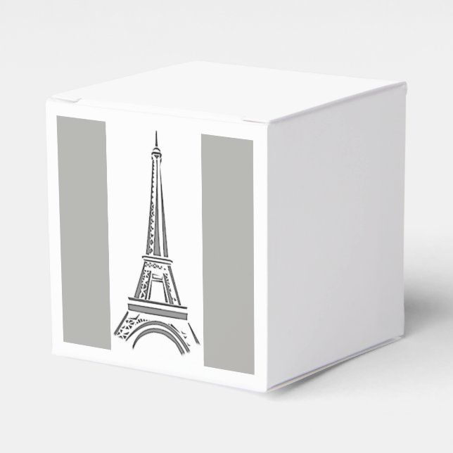 French Gray Paris Themed Eiffel Tower Geschenkschachtel (Vorderseite)