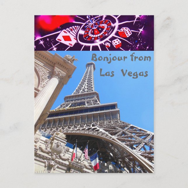 French Greetings Las Vegas Style Postkarte (Vorderseite)