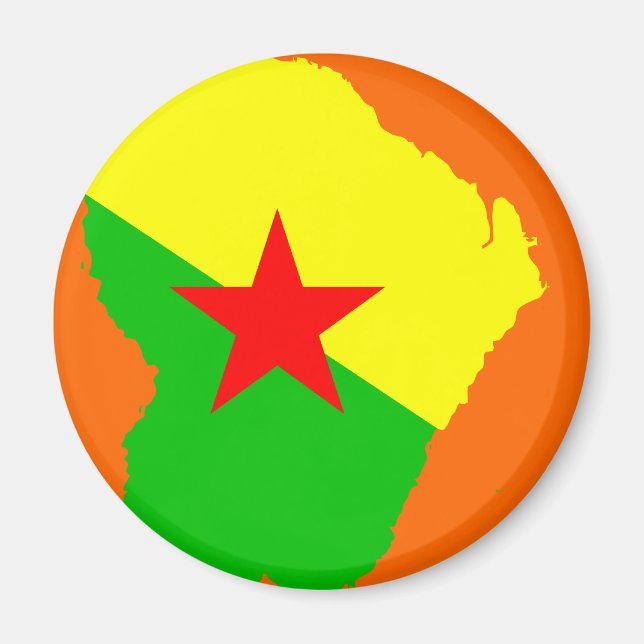 FRENCH-Guiana-Karte Magnet (Vorne)