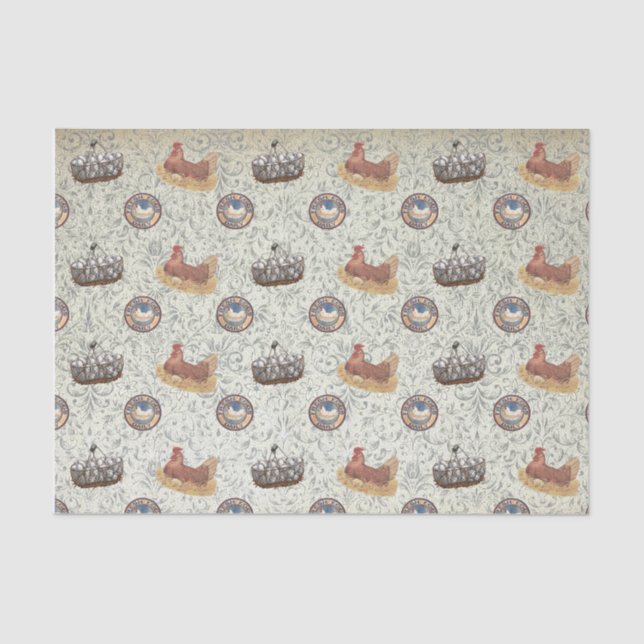 French Hens Tissue Paper Seidenpapier (Vorderseite)