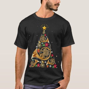 French Horn Christmas Tree T-Shirt