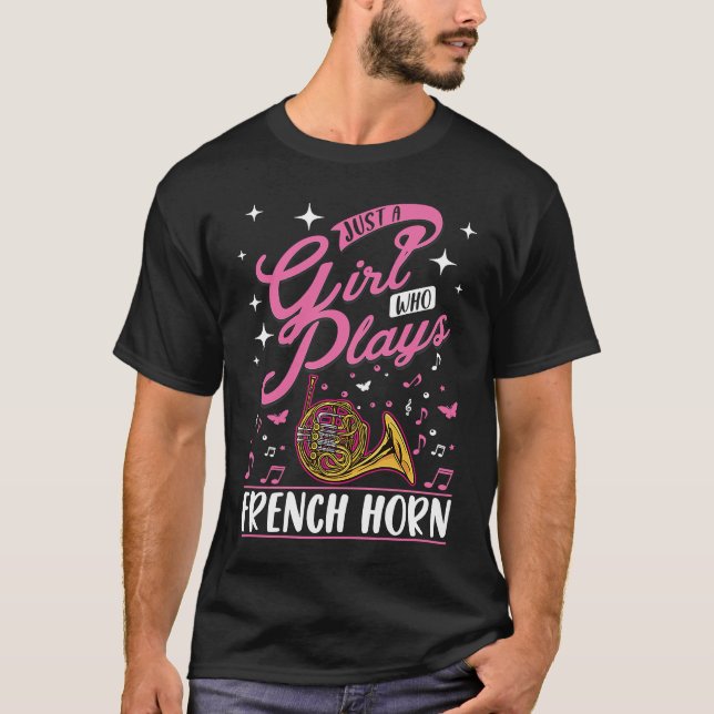 French Horn Girl French Horn Player T-Shirt (Vorderseite)