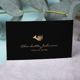 French Horn Gold&Black Beruflich Musician Visitenkarte