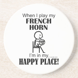 French Horn Happy Place Getränkeuntersetzer