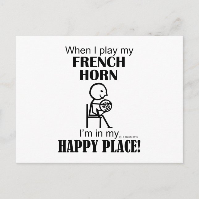French Horn Happy Place Postkarte (Vorderseite)