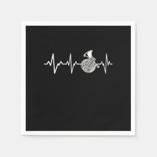 French Horn Heartbeat Hornist Gift Idea Serviette