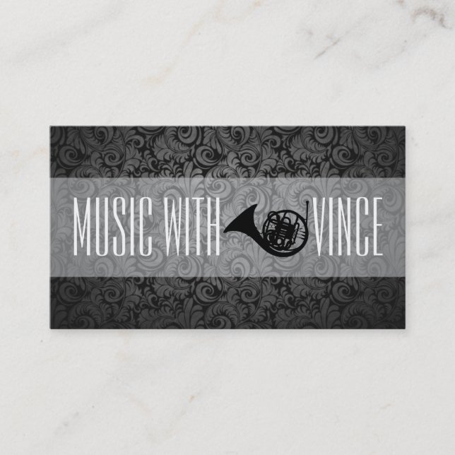 French Horn Instructor Music Studio Business Card Visitenkarte (Vorderseite)