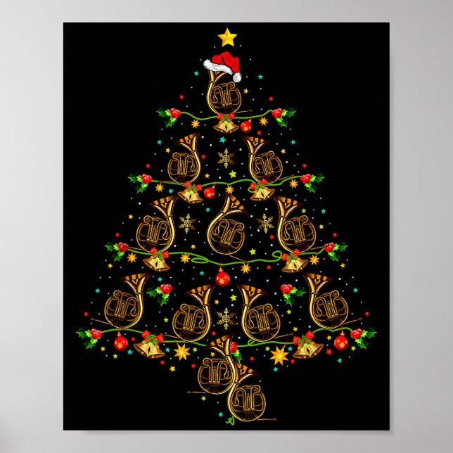 French Horn Music Lover Xmas Gift French Horn Chri Poster (Vorne)