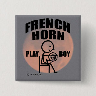 French Horn Play Boy Button