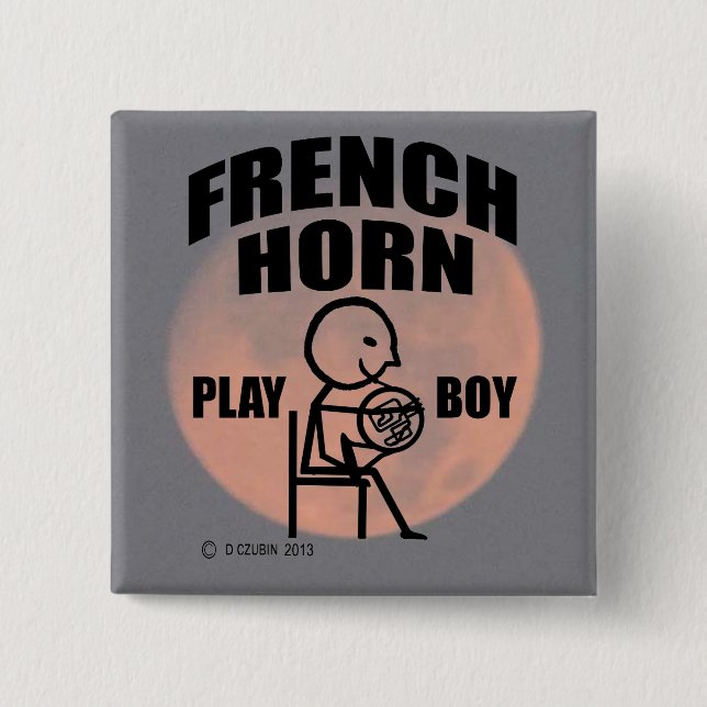 French Horn Play Boy Button (Vorderseite)