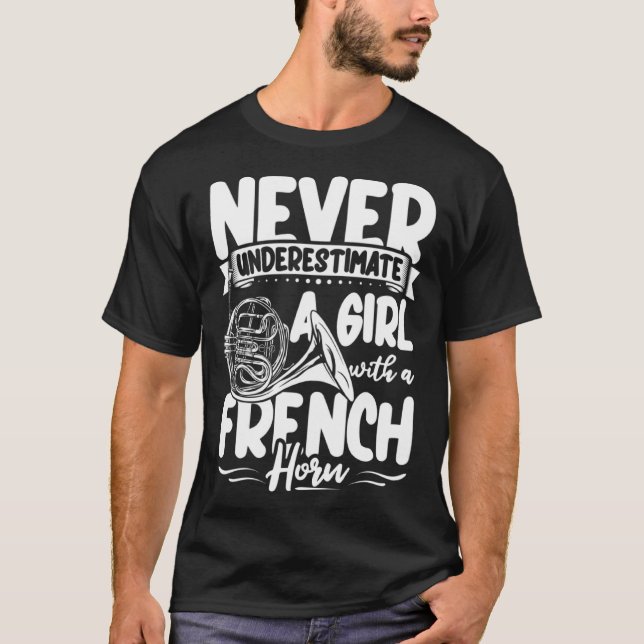 French Horn Player Apparel Instrument Brass Music  T-Shirt (Vorderseite)