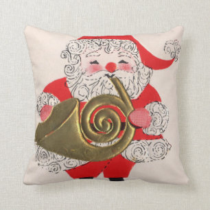 French-Horn-Weihnachtsmann Kissen