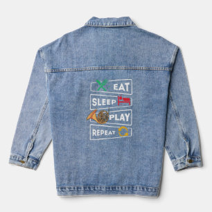 French Hornist Eat Sleep Spiel Französisches Horn Jeansjacke