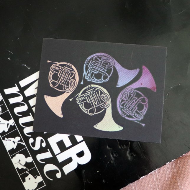 French Horns Art niedliches französisches Horn Postkarte (Von Creator hochgeladen)