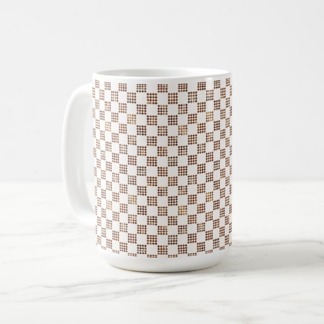 French Imperial-Inspired Checkerboard Mug Kaffeetasse (Vorderseite Links)