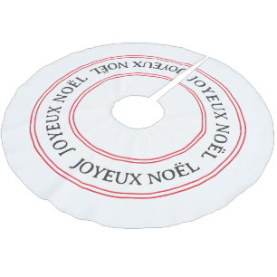 French Joyeux Noël Red Strip Weihnachten Polyester Weihnachtsbaumdecke