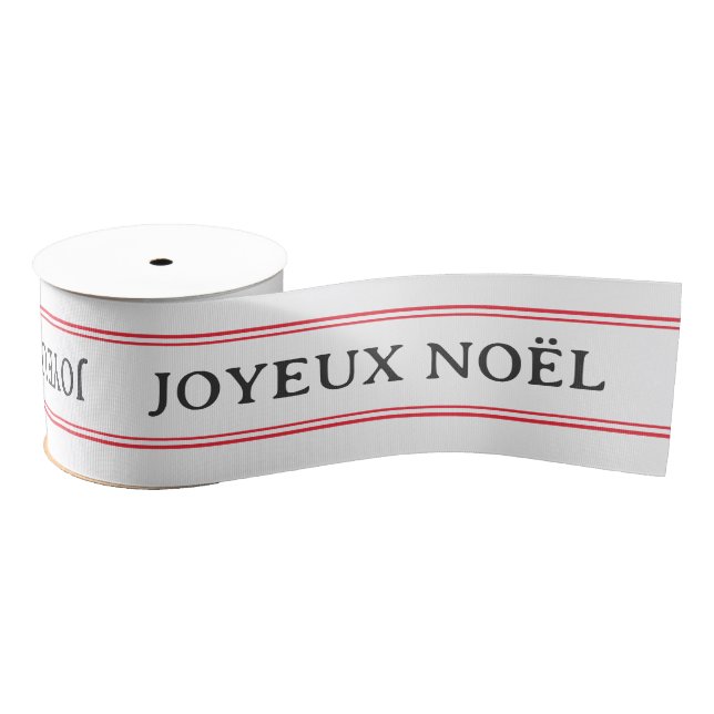 French Joyeux Noël Red Strip Weihnachten Ripsband (Spule)