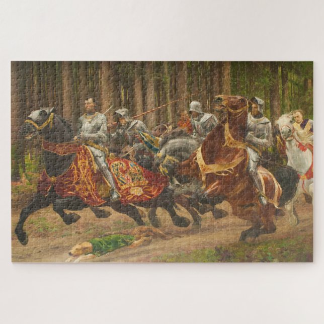 French King Charles the Bold on Horseback Puzzle (Horizontal)