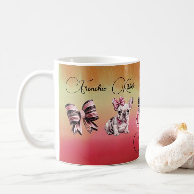 French Kisses Hallloween Cat Ghost zitiert Kaffeetasse (Mit Donut)