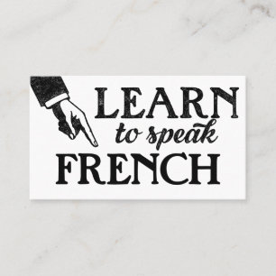 French Language Lessons Business Cards Visitenkarte