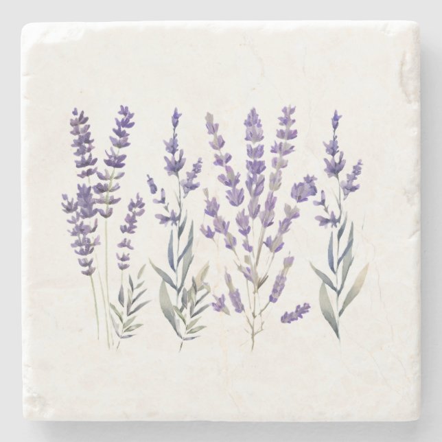 French Lavendel Design Steinuntersetzer (Vorderseite)