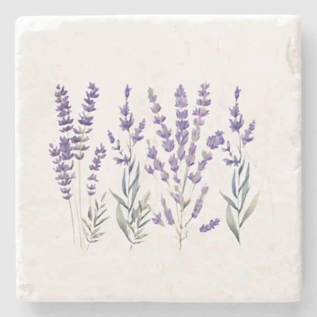 French Lavendel Design Steinuntersetzer (Vorderseite)