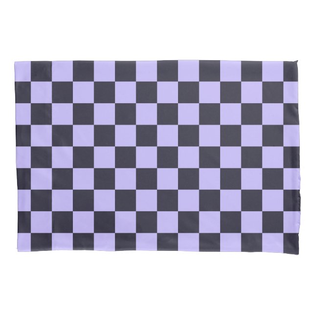 French lilac checkerboard pattern kissenbezug (Vorderseite-Links)