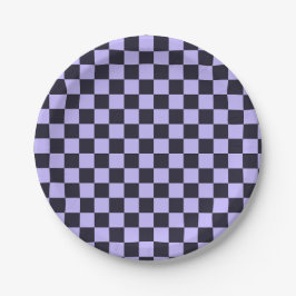 French lilac checkerboard pattern pappteller