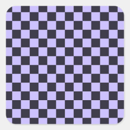 French lilac checkerboard pattern quadratischer aufkleber