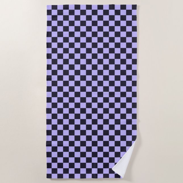 French lilac checkerboard pattern strandtuch (Vorderseite)