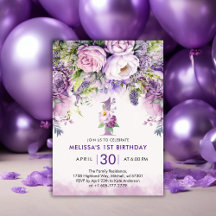 French Lilac & Pink Garden Blume 1. Geburtstag