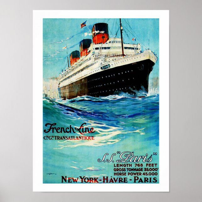 French Line ~ ss Paris Poster (Vorne)