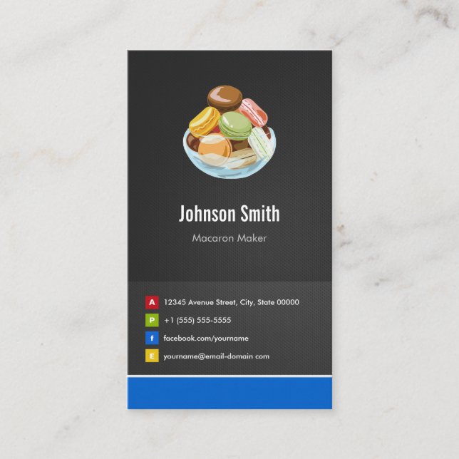 French Macaron Maker Macaroons Creative Innovative Visitenkarte (Vorderseite)