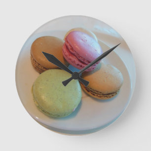 French Macarón Runde Wanduhr