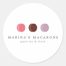FRENCH MACARON TRIO LOGO 3 Round Stickers