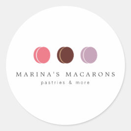 FRENCH MACARON TRIO LOGO 3 Round Stickers