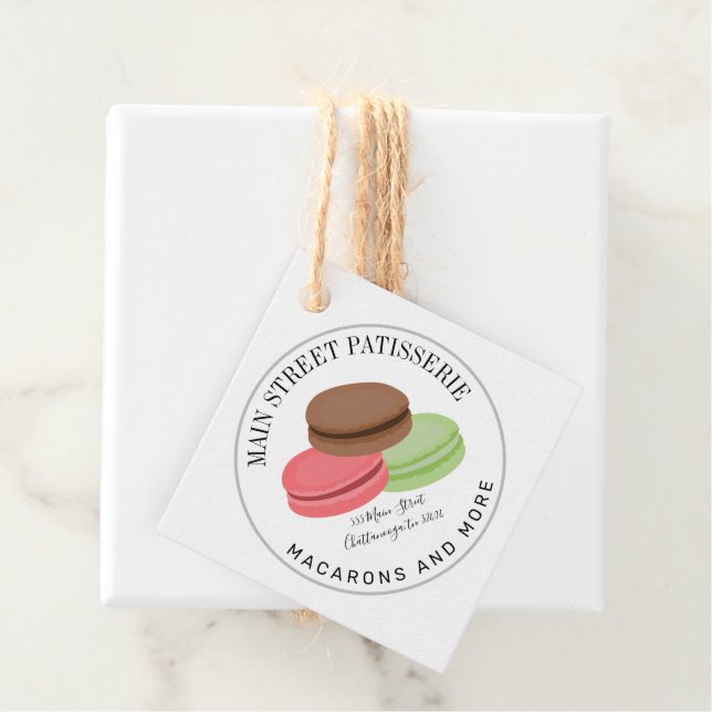 French Macarons Food Business Patisserie Geschenkanhänger (Beispiel)