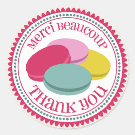 French Macarons Merci Umschlag Aufkleber Sticker