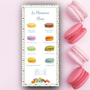 French Macaroons Bakery Flavor Price Menu Menükarte