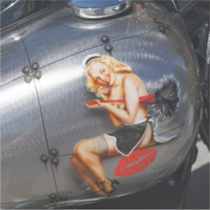 FRENCH MAID RETRO Big Sticker