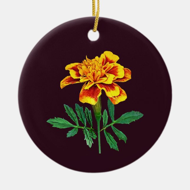 French Marigold Keramik Ornament (Vorne)