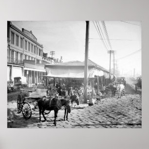 French Market in New Orleans, 1906. Vintage-Foto Poster