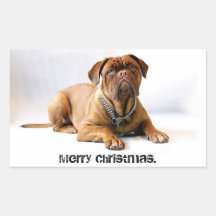 French Mastiff Deadpan Dog Frohe Weihnachtskleber