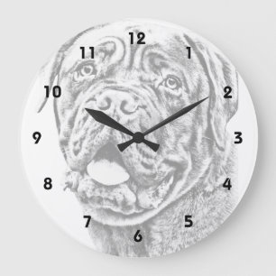 French Mastiff Große Wanduhr